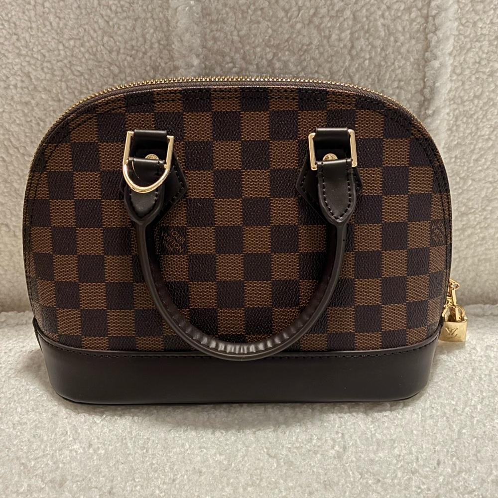 Alma BB  Checkered Brown Handbag